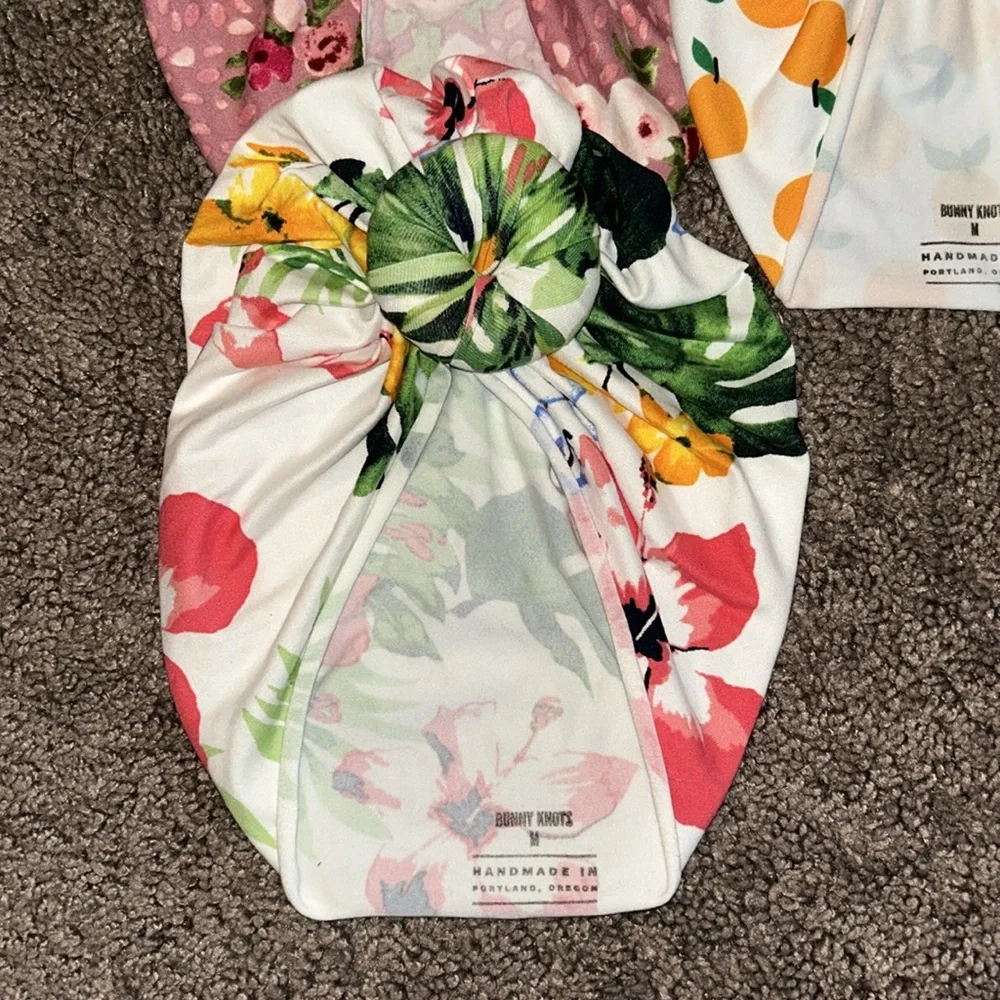 Bunny Knots size medium ages 1-4 turban hats bundle!!